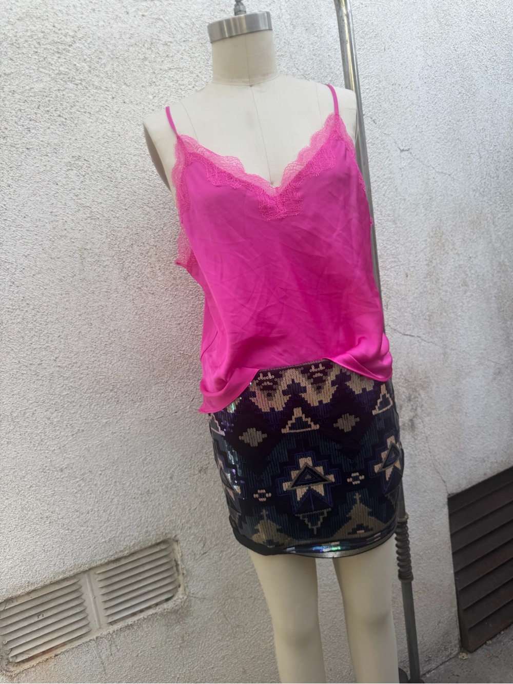 Victoria's Secret Hot Pink Lace-Trim Camisole